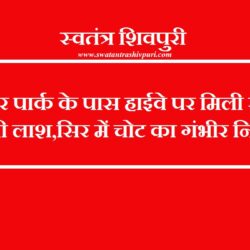 सिल्वर पार्क के पास हाईवे पर मिली खून से सनी लाश,सिर में चोट का गंभीर निशान swatantra-shivpuri-142