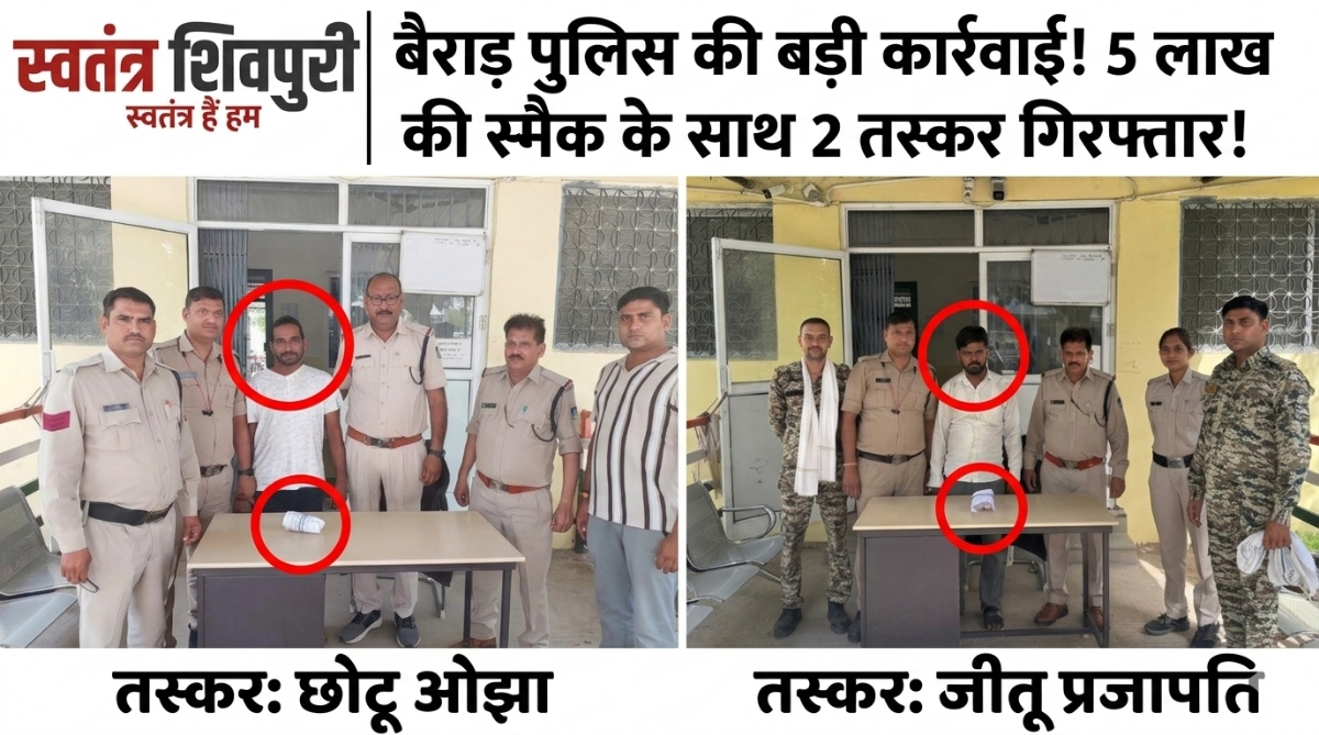 बैराड़ पुलिस ने 5 लाख की 21 ग्राम स्मैक के साथ तस्कर जीतू प्रजापति और छोटू ओझा को किया गिरफ्तार
