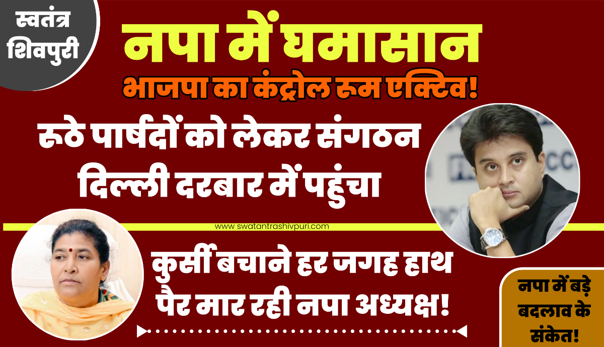नपा में घमासान पर भाजपा का कंट्रोल रूम एक्टिव! रूठे पार्षदों को लेकर संगठन दिल्ली दरबार में पहुंचा, नपा में बड़े बदलाव के संकेत